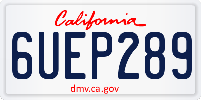 CA license plate 6UEP289