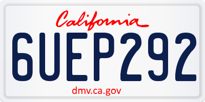 CA license plate 6UEP292