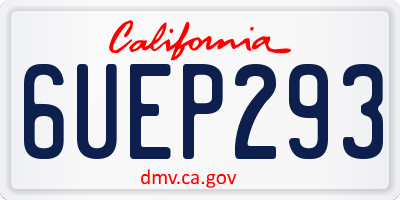 CA license plate 6UEP293