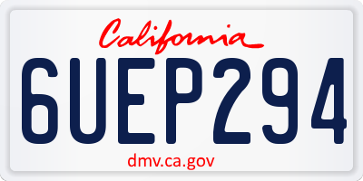 CA license plate 6UEP294