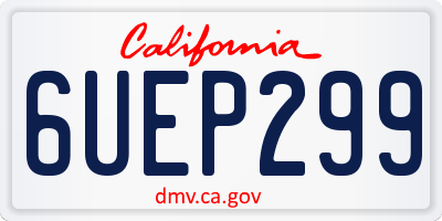 CA license plate 6UEP299