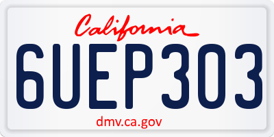 CA license plate 6UEP303