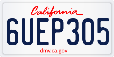 CA license plate 6UEP305