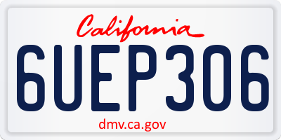 CA license plate 6UEP306