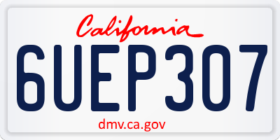 CA license plate 6UEP307