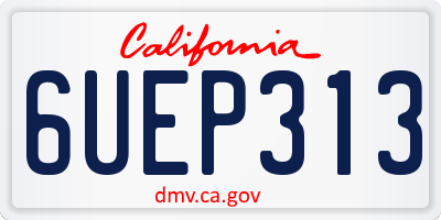 CA license plate 6UEP313