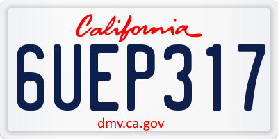 CA license plate 6UEP317