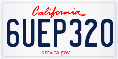 CA license plate 6UEP320