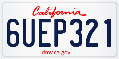 CA license plate 6UEP321