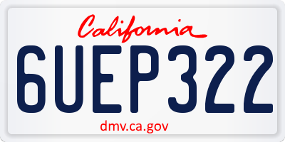 CA license plate 6UEP322