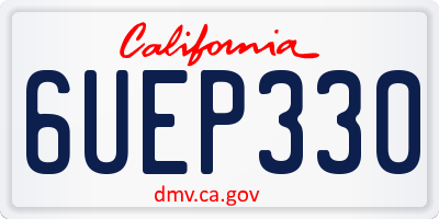 CA license plate 6UEP330