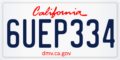 CA license plate 6UEP334