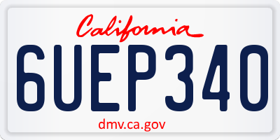 CA license plate 6UEP340
