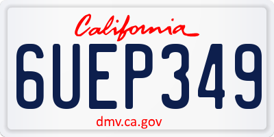 CA license plate 6UEP349
