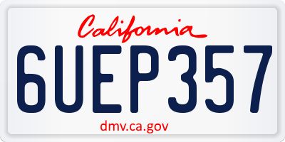 CA license plate 6UEP357