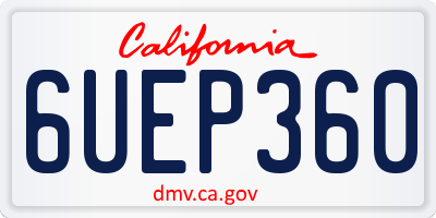 CA license plate 6UEP360
