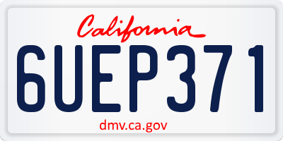 CA license plate 6UEP371