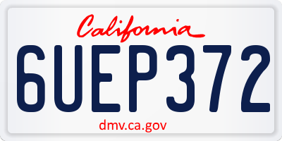 CA license plate 6UEP372