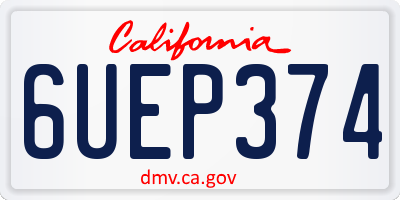 CA license plate 6UEP374