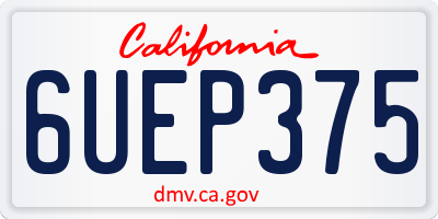 CA license plate 6UEP375