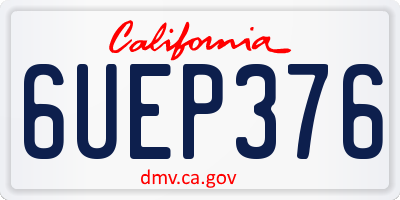 CA license plate 6UEP376