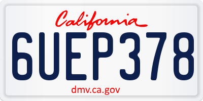 CA license plate 6UEP378
