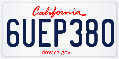 CA license plate 6UEP380