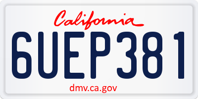 CA license plate 6UEP381