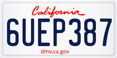 CA license plate 6UEP387