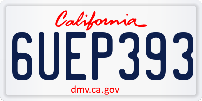 CA license plate 6UEP393
