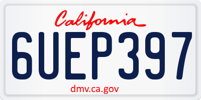 CA license plate 6UEP397