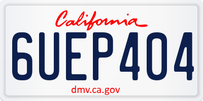CA license plate 6UEP404
