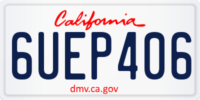 CA license plate 6UEP406