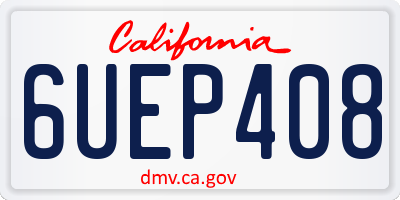 CA license plate 6UEP408