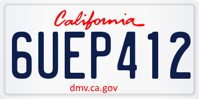 CA license plate 6UEP412