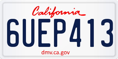 CA license plate 6UEP413