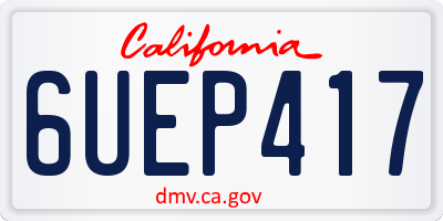 CA license plate 6UEP417