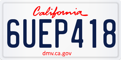CA license plate 6UEP418