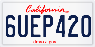 CA license plate 6UEP420