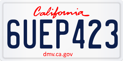 CA license plate 6UEP423