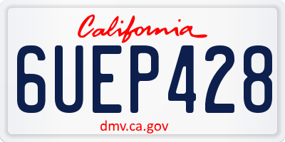 CA license plate 6UEP428