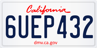 CA license plate 6UEP432