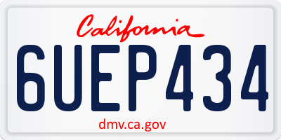 CA license plate 6UEP434