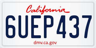 CA license plate 6UEP437