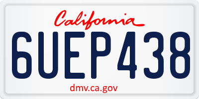 CA license plate 6UEP438