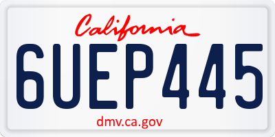 CA license plate 6UEP445