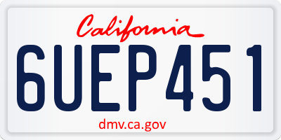CA license plate 6UEP451