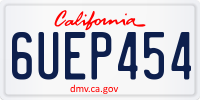 CA license plate 6UEP454