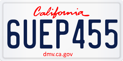 CA license plate 6UEP455