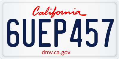 CA license plate 6UEP457